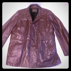 Genuine Red Leather Jacket Men’s Sized Medium